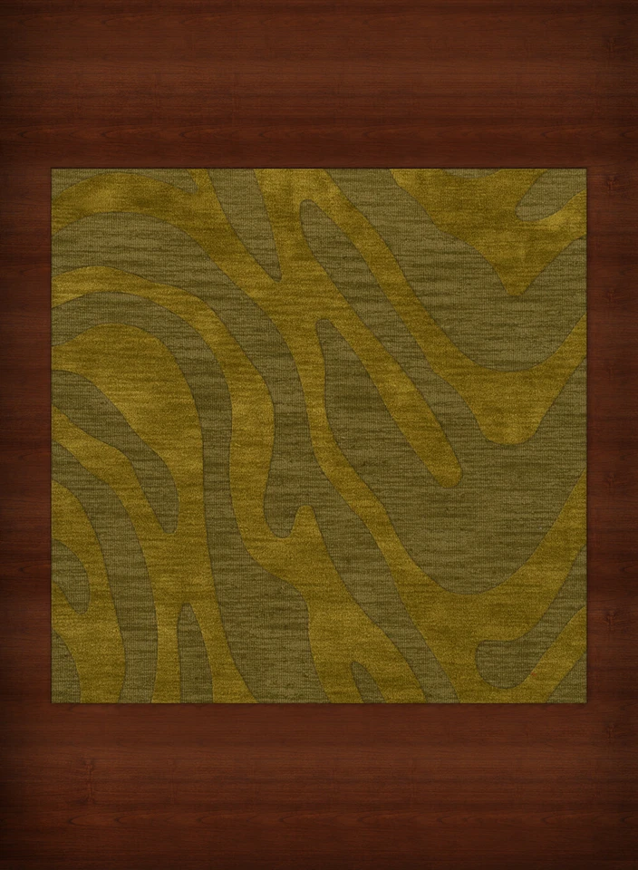 Green Swirls Lines Stripes Transitional Area Rug Animal Print DV2 - Image 2 of 2