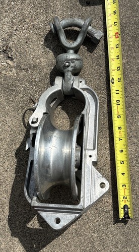 DDIN SWL 2500 LBS STRINGING BLOCK ALUMINUM PULLEY WHEEL with Y-ball clevis - Picture 16 of 19