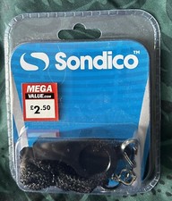 Sondico Black Plastic Whistle With Neck Chain, BNWT
