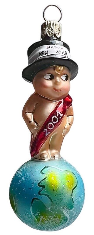 CHRISTOPHER RADKO 2000 Happy New Year Munchkin Glass Christmas Ornament