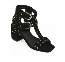 NWOB URGE ALICE STUDDED BLACK SUEDE ANKLE STRAP HEELS 41 / 10
