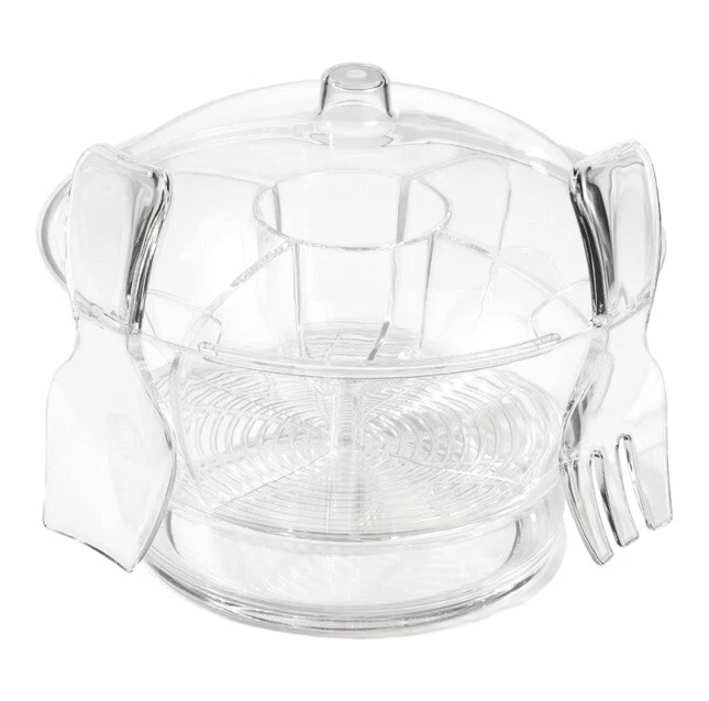 Prodyne Cold Bowl On Ice Acrylic 11”x9” Serving Bowl Vented Ice Chamber 6.5 Qt - Image 3 of 4