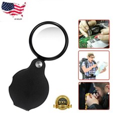 1pc 10X Mini Magnifying Glass Folding Pocket Magnifier Bigeye Glass Loupe US