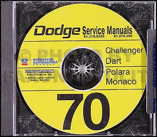 1970 Dodge CD Shop Manuell Challenger Dart Polara Monaco Swinger Repair Service-image