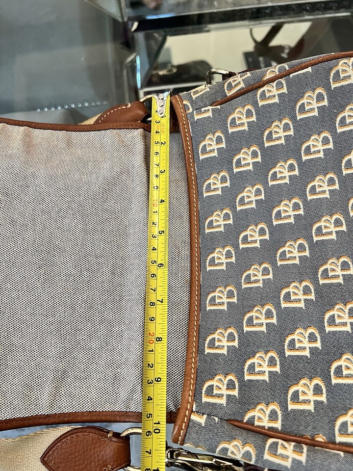 Dooney Bourke Messenger Bag Crossbody Purse Canvas With Leather Trim