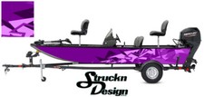 Pontoon Wrap Modern Shape Purple Fishing Abstract Graphic Bass Boat Decal Vinyl