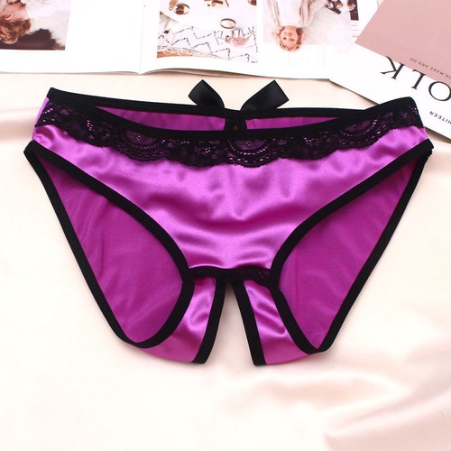 Frauen Seide Satin Satiner Krottelfreier Tanga G-String Dessous Höschen ≌ - Bild 14 von 19