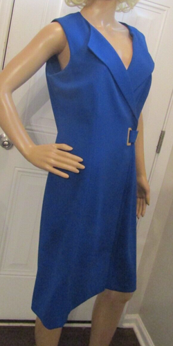 Calvin Klein Sheath Dress Womens Blue Sleeveless Wrap NWT Retail $134 Size 10 - 第 3/8 張圖片