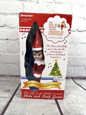 Pressman 4515-06 Elf on The Shelf Hide & Seek Game Christmas Musical in ...