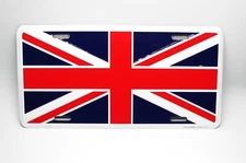 BRITAIN BRITISH FLAG UNION JACK 3D EMBOSSED METAL CAR NOVELTY LICENSE PLATE TAG