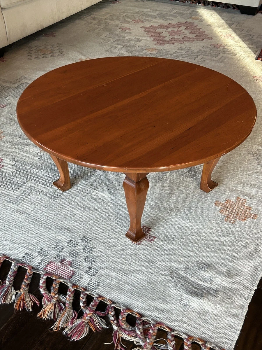 Beautiful Stickley Cherry Wood Round Cocktail Table Coffee Table 1950s