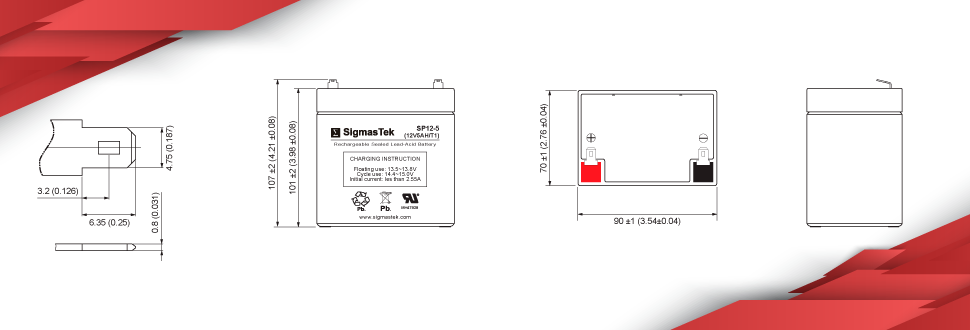 12V 5AH F2 SLA Replacement Battery Compatible With Irrigation Sensor Data Loggers + 12V Solar