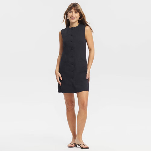 A New Day Women's Mini Shift Dress Sleeveless Cotton