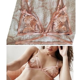 For Love and Lemons Skivvies Cecilia Strappy Bondage Bralette Size Medium