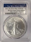 2021 T2 American Silver Eagle - PCGS GEM Uncirculated First Day of Issue - A856