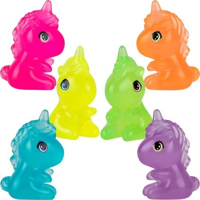 Neon Glow in Dark Sitting Unicorns Bulk (12pcs)