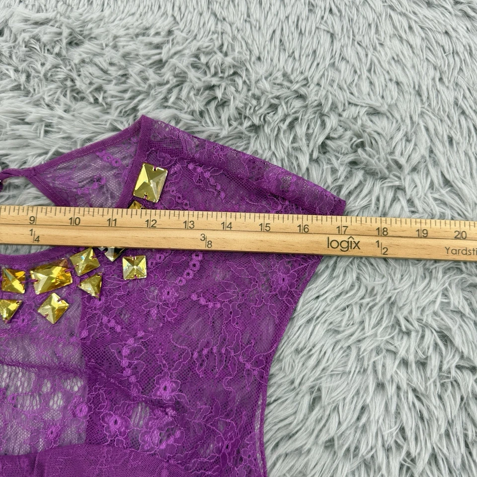 Vestido Bebe Para Mujer S Púrpura Encaje Hada Capricho Coqueta Evento Adornado Acanalado Foto 3 de 4