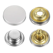 30 Set Press-Stud Cap Buttons 15mm Metal Snap Fastener, Matte Sand