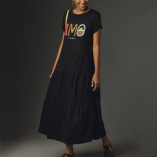 Farm Rio Tiered Tee Dress Anthropologie T-Shirt Cotton M Medium NWT