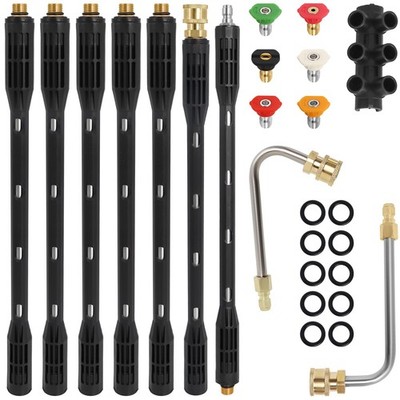 Upgraded Pressure Washer Extension Wand,Up to 115in,4000 PSI Gutter Cleaner A...