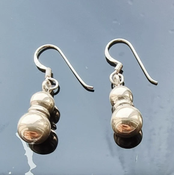 PENDIENTES COLGANTES SILPADA PLATA ESTERLINA 925 DOBLE BOLA CUENTAS W0020 DIFÍCIL DE ENCONTRAR Foto 4 de 4