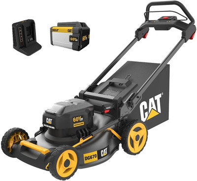 Cat 60V 21'' Cordless Brushless Push Lawn Mower with Battery & Charger
