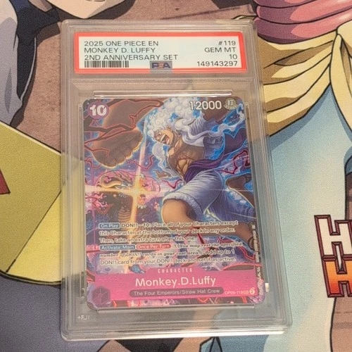 One Piece Monkey D. Luffy OP05-119 2nd Anniversary Set Foil PSA 10