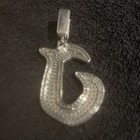 Mens Custom "J" Letter Pendant 2Ct Round Cut Real Moissanite 925 Sterling Silver — photo 5