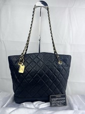 CHANEL Borsa a tracolla vintage in pelle di agnello trapuntata (1989 1991) hardware oro nero CC
