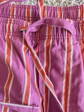 Old Navy sleep shorts pajama lounge purple poplin striped pockets 3X NWT
