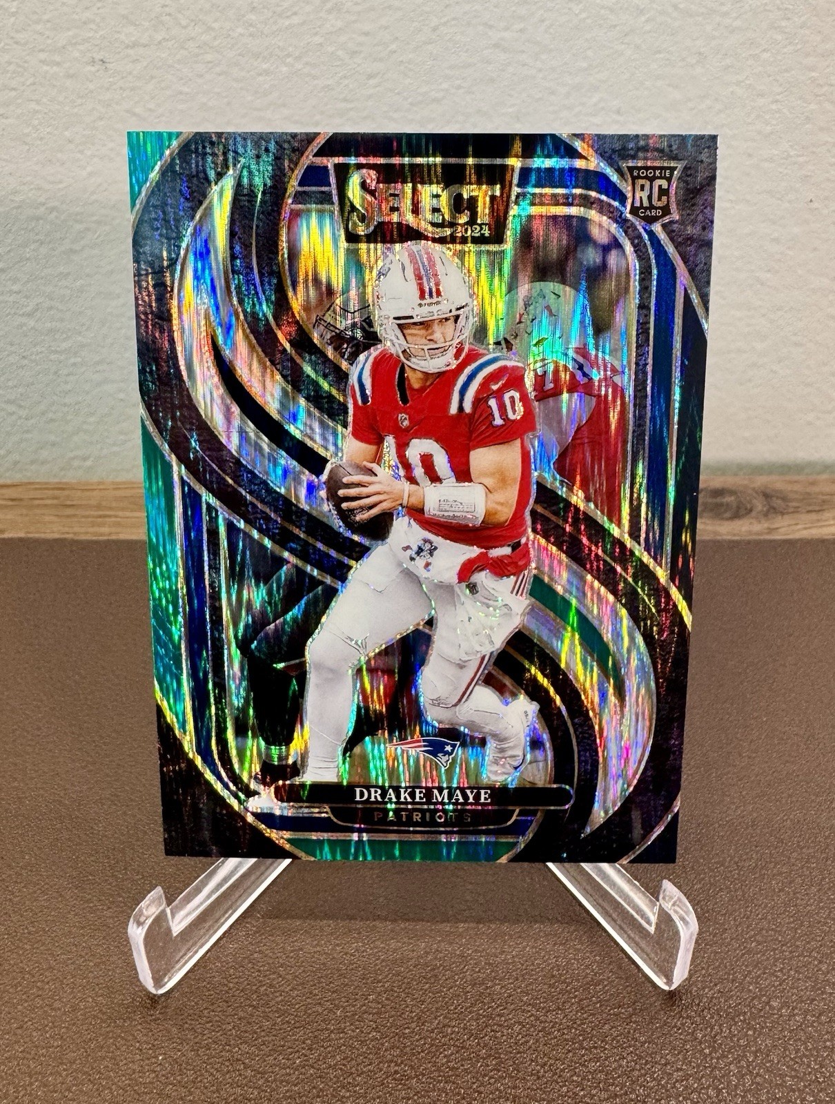 2024 Panini Select Premier Level Black & Green Shock Prizm Drake Maye Rookie RC