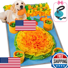 Snuffle Mat for Dogs Large 32"x20" w/ Leash  Toys - Slow Feeder Nosework