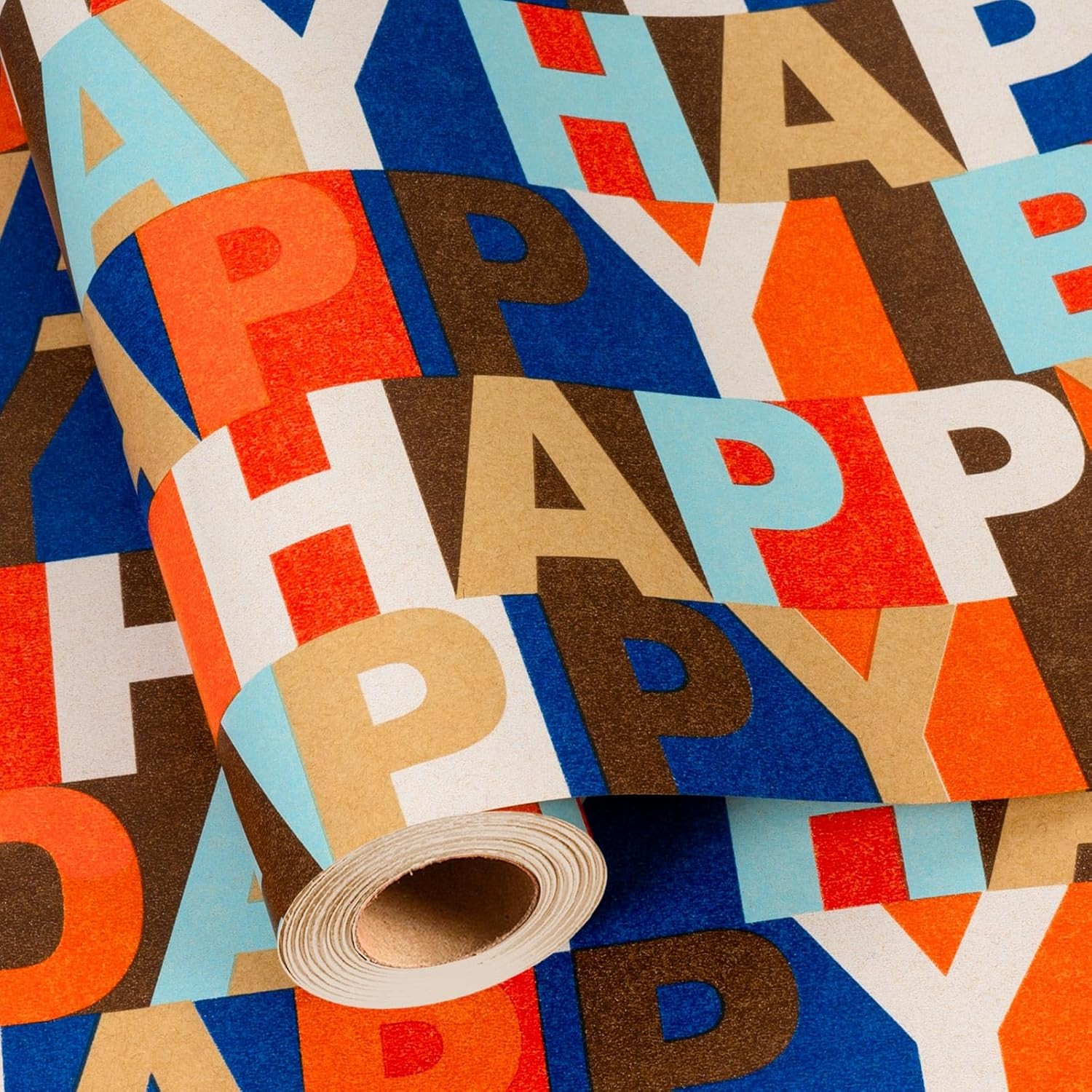 Roll, Colorful Kraft Birthday Gift Wrap For Men Bo