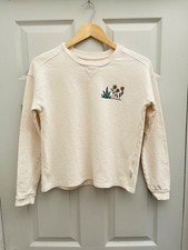 PASSENGER White Hemp & Cotton Cropped Sweater Sz S 10 Exc Cond