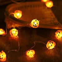 KüRbis Deko Lichterkette AußEn Batterie 2M 20 LED Halloween Herbst Orange Garten