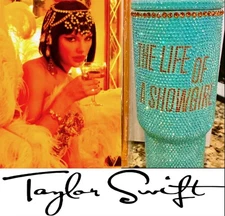 New In HandTaylor Swift Life Showgirl TLOAS Crystal Blue Green Tumbler Cup Box