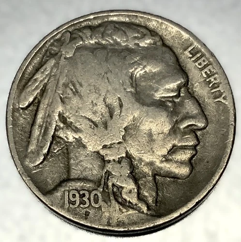 1930-S Buffalo Nickel 5C 5 Cents San Francisco Mint Fine Condition 2465