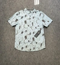 Roark Revival Shirt Mens XL Blue Pinecone Print Short Sleeve Button Up Adult