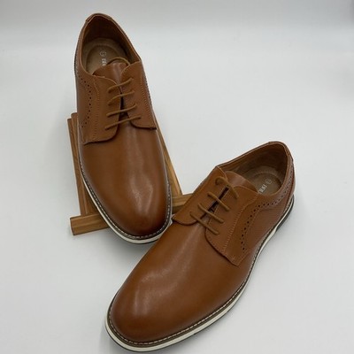Bruno Marc SBOX223M Men's Brown/Tan Leather Oxford Dress Shoes Sz 13 NWOB