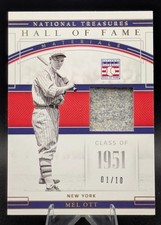 2020 National Treasures MEL OTT Hall of Fame Materials #d /10 Silver NY Giants