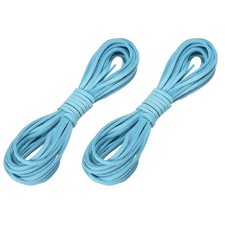 2 Pcs Faux Suede Leather Cord, 2.6mm x 5.5 Yards Flat String, Bright Blue