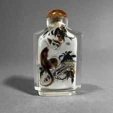 China Flasche Schnupftabak snuff bottle Glas Neihua-Malerei Hinterglasmalerei 內畫