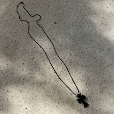 Chrome Hearts Tokyo 20th Anniversary Cross Rubber Necklace Black with Dust Bag