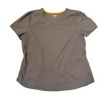 Scrubstar Premium Scrub Top Condor Gray 2 Pocket V-Neck Stretch Uniform Size XL
