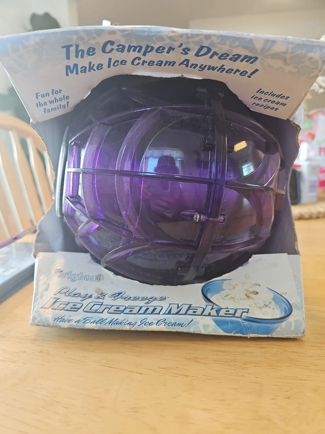 Original Camper's Dream Play & Freeze Purple Ice Cream Maker Ball, New!