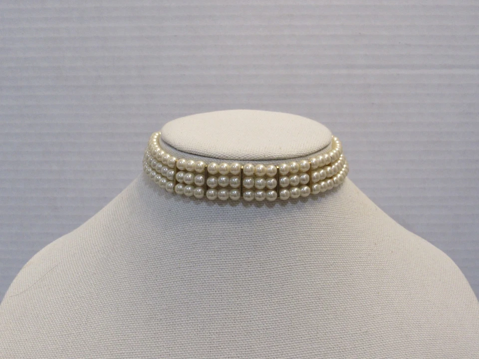 Multistrand искусственного жемчуга заявление ошейник ожерелье выпускного вечера официальный шик старые деньги - Изображение 3 из 4