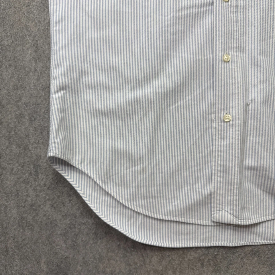 Ralph Lauren Oxford Shirt Men S Blue White Striped OCBD Classic Fit - Image 4 of 4