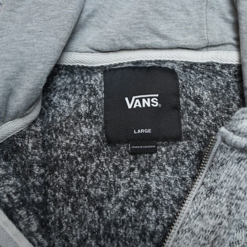 Vans Hoodie Flurry 1/4 Zip Marled Front Pockets Gray Mens Size Large Sweater - Picture 3 of 11