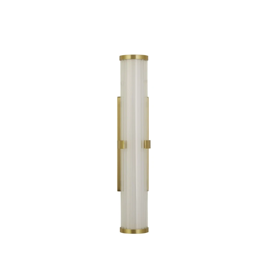 LED Wandlampe Badezimmer Glas Metall IP44 3000 K H:32,5 cm Bad Wandleuchte Gold - Bild 2 von 4