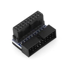 USB 3.0 90 Degree Adapter Black 19Pin/20Pin Male To Female Right Angle Power